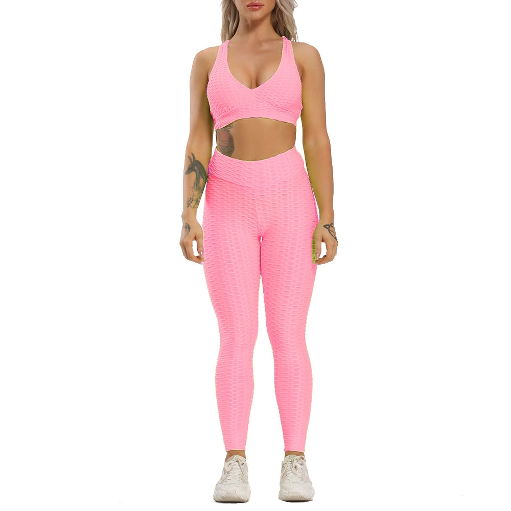 Hot Sale Yoga Sets Women Workout Clothes Dry Fit Sportswear Fitness Suit Sports Bra 2021 Jogging Sexy Gym Sets 2 pieces