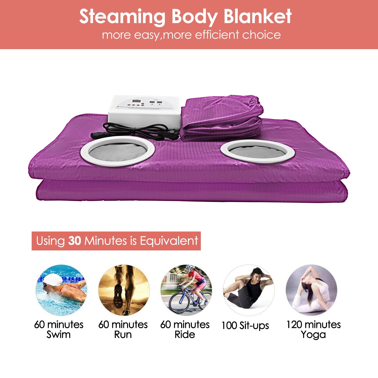 Slimmimg Digital infrare Sauna Blanket Weight Loss Detox Thermal Sauna Heating Blanket with Sleeves Salon Home Spa Women Men