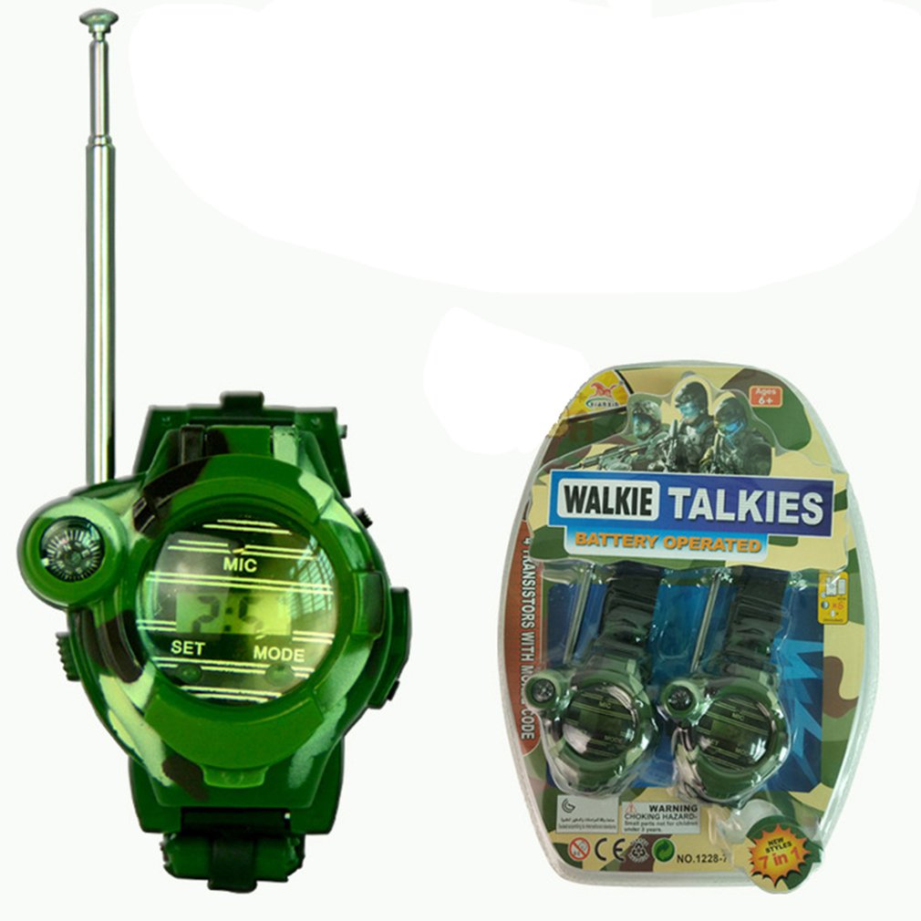 Children Education Toys 2PCS Toy Walkie Talkies Watches Walkie Talkie 7 in 1 Children Watch Radio Outdoor Interphone Toy Outdoor