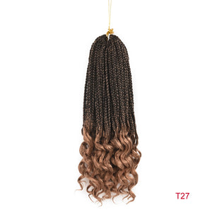 Open image in slideshow, TOMO Goddess Box Braids Crochet Hair with Curly Ends 14 18 24Inch 3S Wavy Box Braids Synthetic Braiding Hair Extensions 22 Roots
