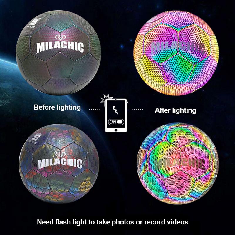 Size 4/5 Ball Glow In Dark Football Luminous Night Bright Glowing Soccer Ball Outdoor Toys Reflective