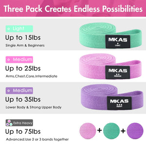 Open image in slideshow, 3 Levels Long Fabric Resistance Band Set Fitness Expander Exercise Rubber Body Bands Set for Yoga Gym
