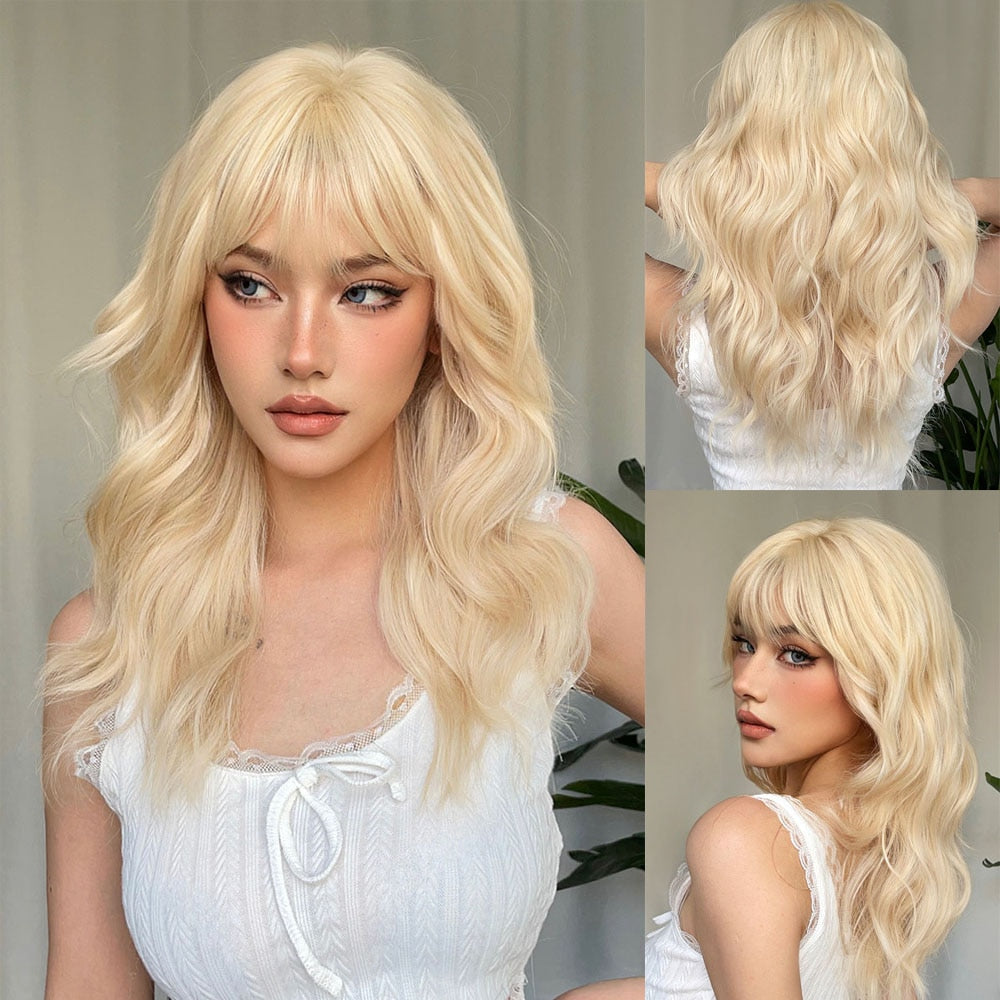 HENRY MARGU Long Wavy Blonde Synthetic Wigs
