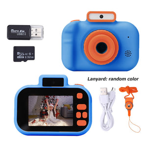 Open image in slideshow, Cartoon Kids Camera Toy 2 Inch HD IPS Screen Gift Kids Digital Camera USB Charging Toys for Christmas Birthday Gift

