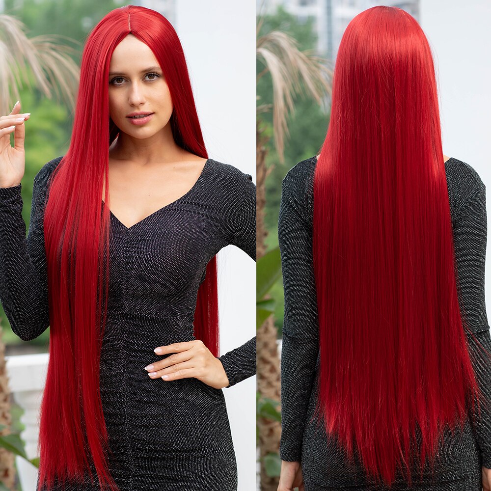 40inch Synthetic Button Net Red Long Vacation Hair Mid Section Role Playing