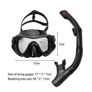 Open image in slideshow, Professional Snorkel Diving Mask and Snorkels Goggles Glasses Diving Swimming Breath Tube Set Swimming Equipment

