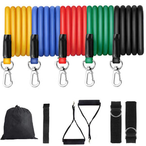 Open image in slideshow, Resistance Bands 11pcs Latex Pilates Yoga Crossfit Fitness Strength Tubes Pull Rope
