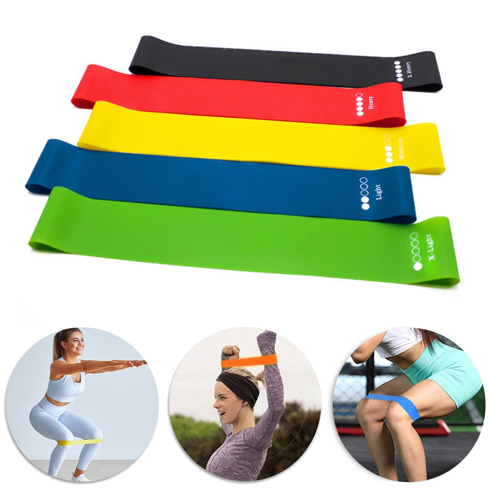 Portable Fitness Workout Equipment Rubber Resistance Bands Yoga Gym
