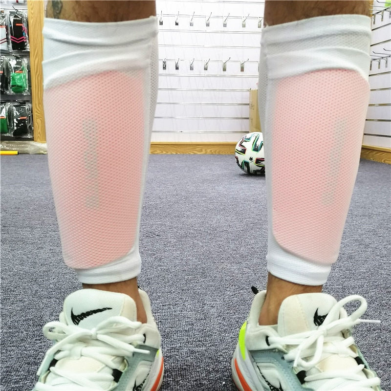 Football Double-Layer Shin Guards Sleeves Adults Kids Perspiration Soccer Socks Calf Guard