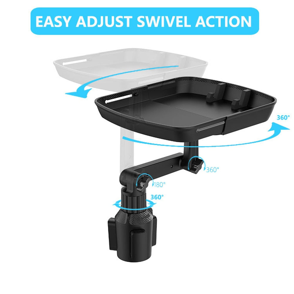 Universal Car Cup Holder Tray Adjustable Car Mobile Phone Mount 360° Swivel Accessory