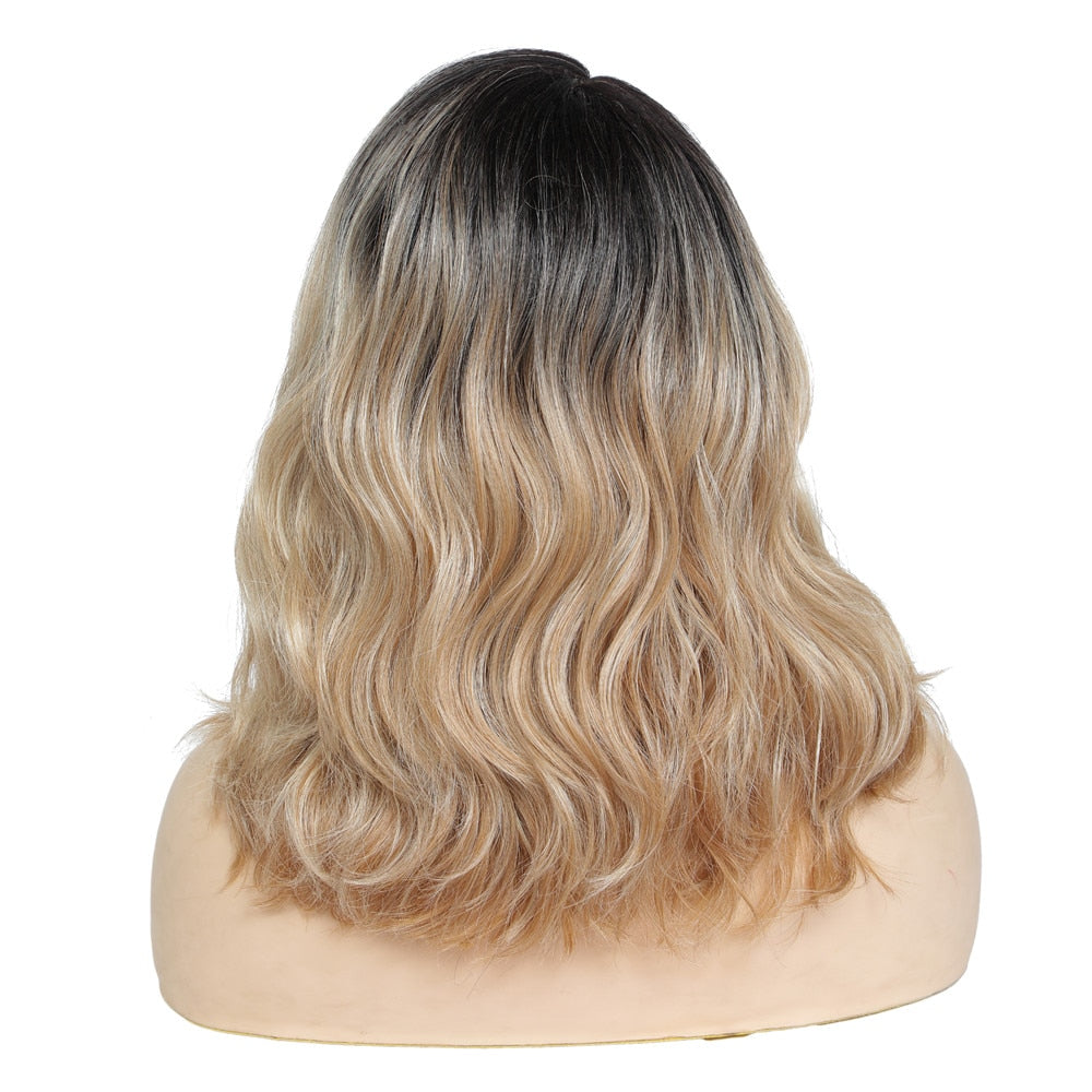 X-TRESS Ombre Blonde Synthetic Short Bob Lace Front Wigs