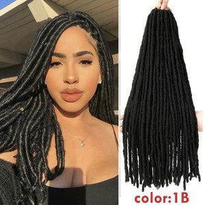 Open image in slideshow, Straight Faux Locs Crochet Hair Goddess Locs Soft Dreadlocks Ombre Red Burg Synthetic Braids Hair Extension Afro Women Roots
