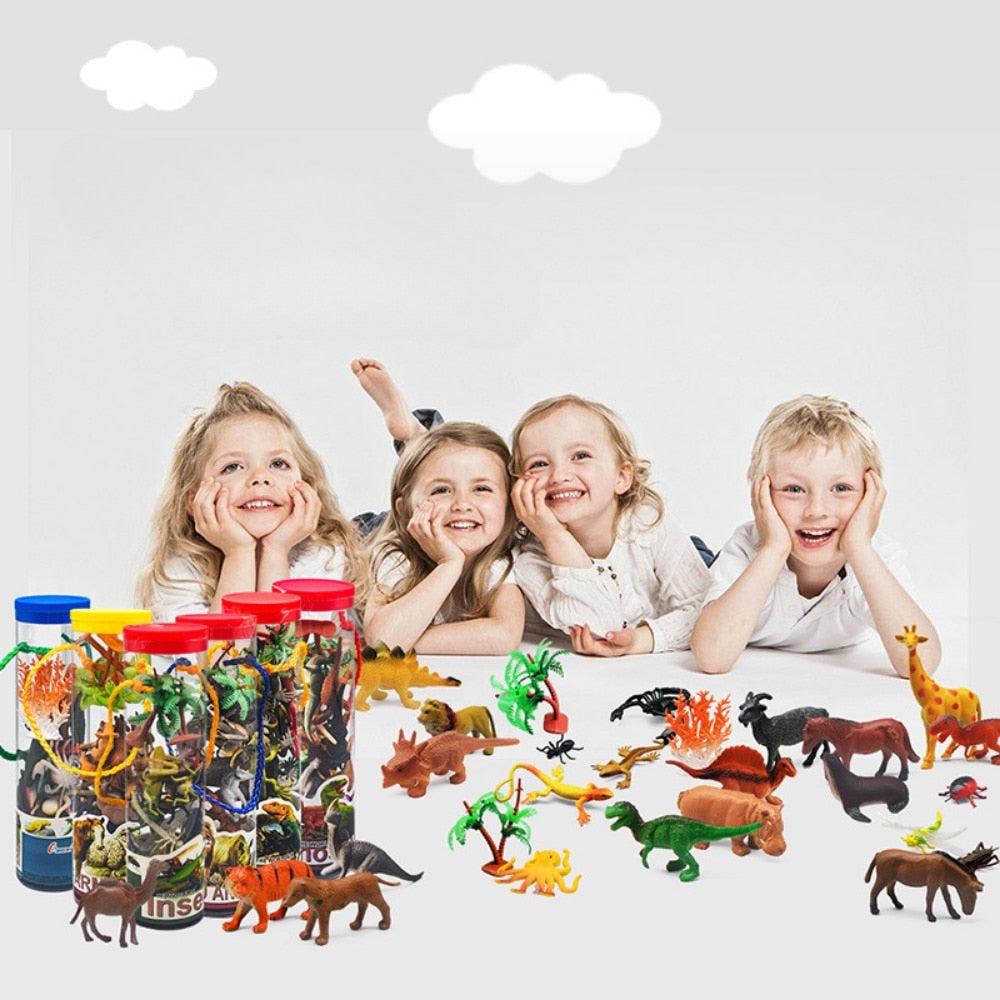 12Pcs/Lot Funny Dinosaur Model Children&#39;s Educational Toys Small Simulation Animal Figures