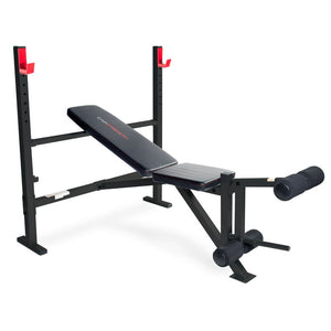 Open image in slideshow, Strength Deluxe Mid-Width Weight Bench with Leg Attachment
