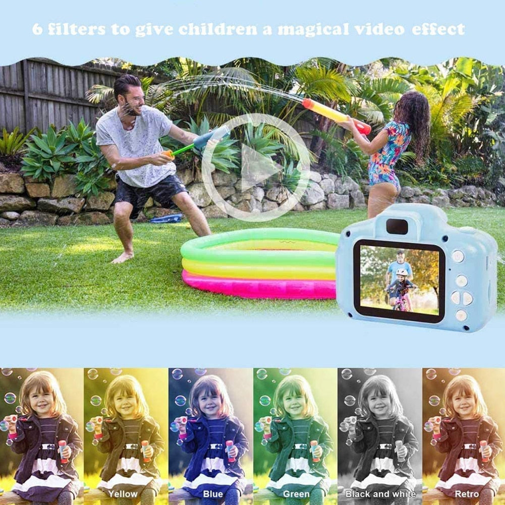 Children Kids Camera Portable Selfie Digital Video Recorder with 32GB Memory Card Toy for Girls Boys Xmas Birthday Gifts