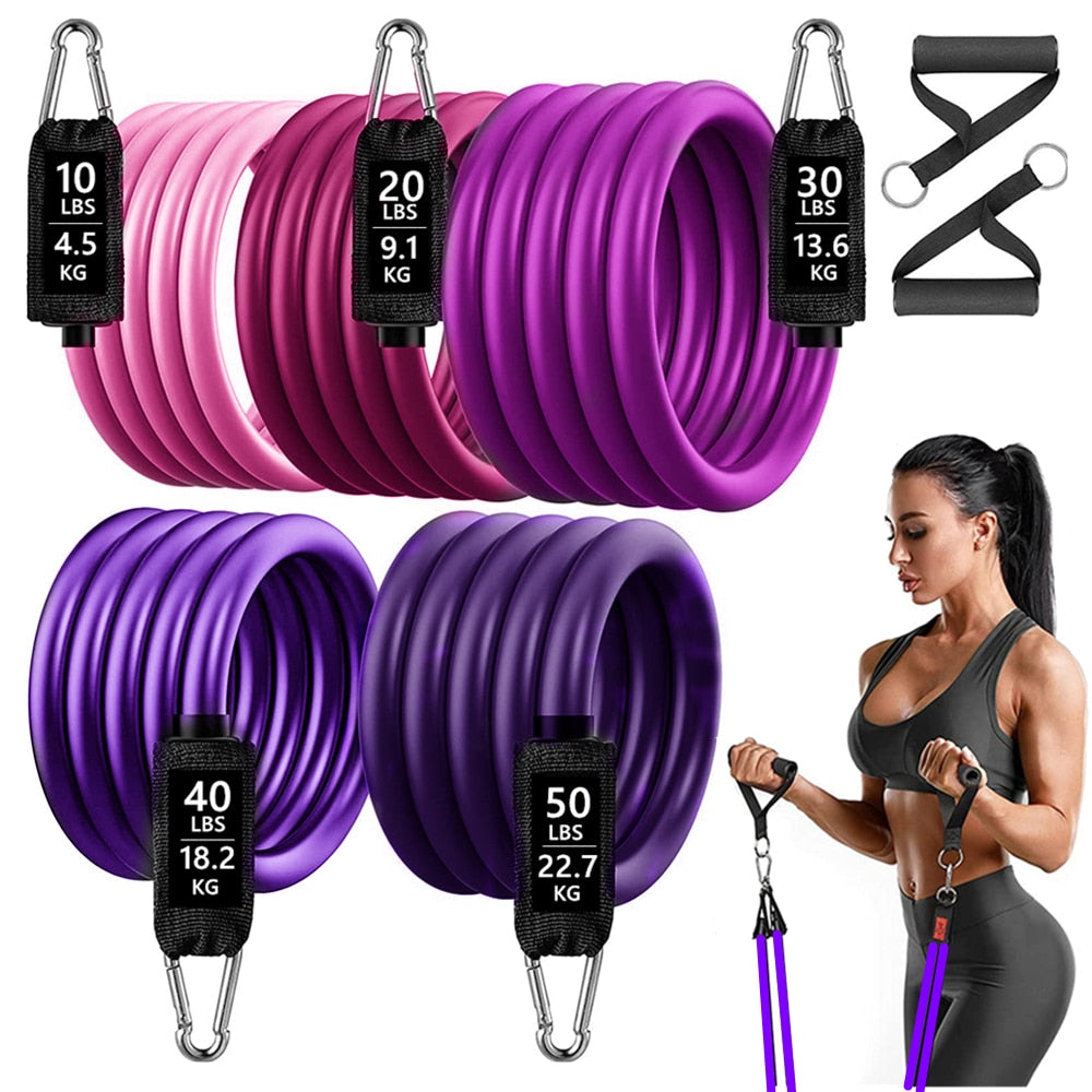 150lbs Resistance Bands Set Latex Exercise Workout Band Stretch Training Fitness Gym Equipment for Home Bodybuilding