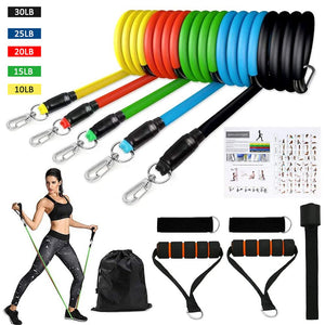 Open image in slideshow, Women Fitness Resistance Bands Set Training Exercise Yoga Expander Elastic Bands Gym Equipment for Home Workout Bodybuilding
