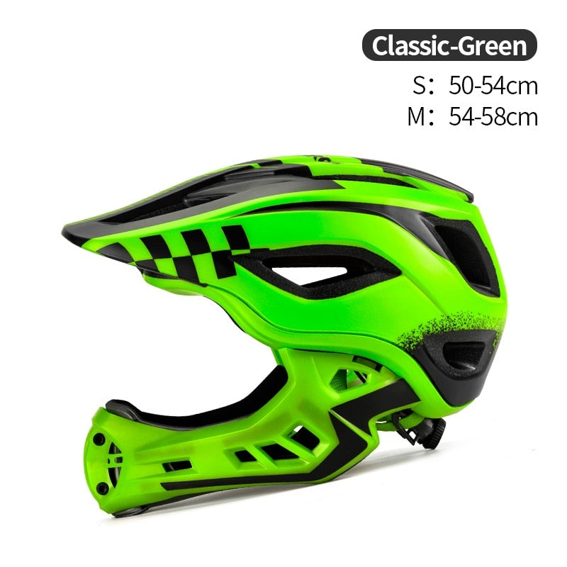 ROCKBROS Full Face Bike Helmet Kids Downhill Removable Integrated Shockproof Anti-sweat With 12 Ventilation Opening