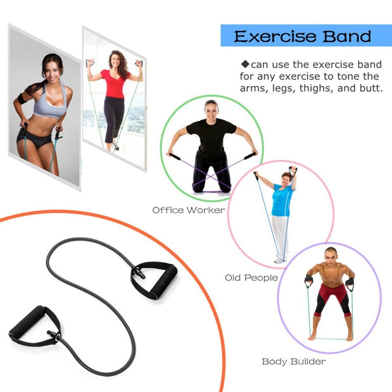 5 Levels Resistance Bands Fitness Yoga Pull Rope Rubber Expander Elastic Band Fitness Rubber Workout Exercise Equipment