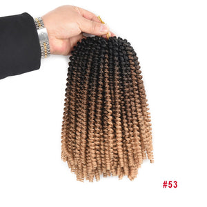 Open image in slideshow, TOMO 8Inch Spring Twist Crochet Hair Curly Fluffy Twist Braids Ombre Color Synthetic Bomb Twist Braiding Hair Extensions 30Roots
