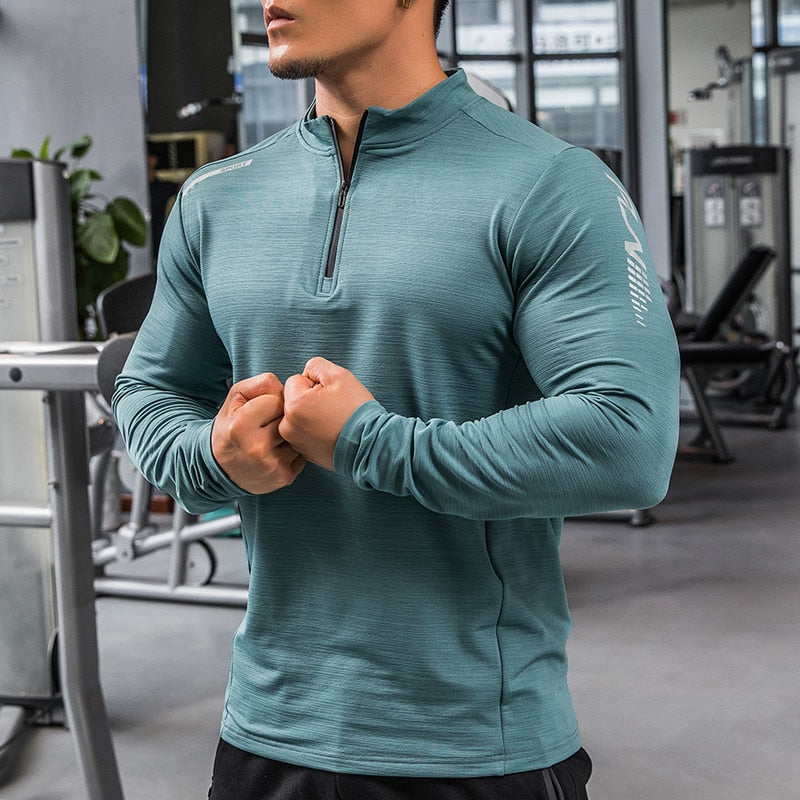 Mens Gym Compression Shirt Male Rashgard Fitness Long Sleeves Running Clothes Homme Tshirt Football Jersey Sportswear Dry Fit