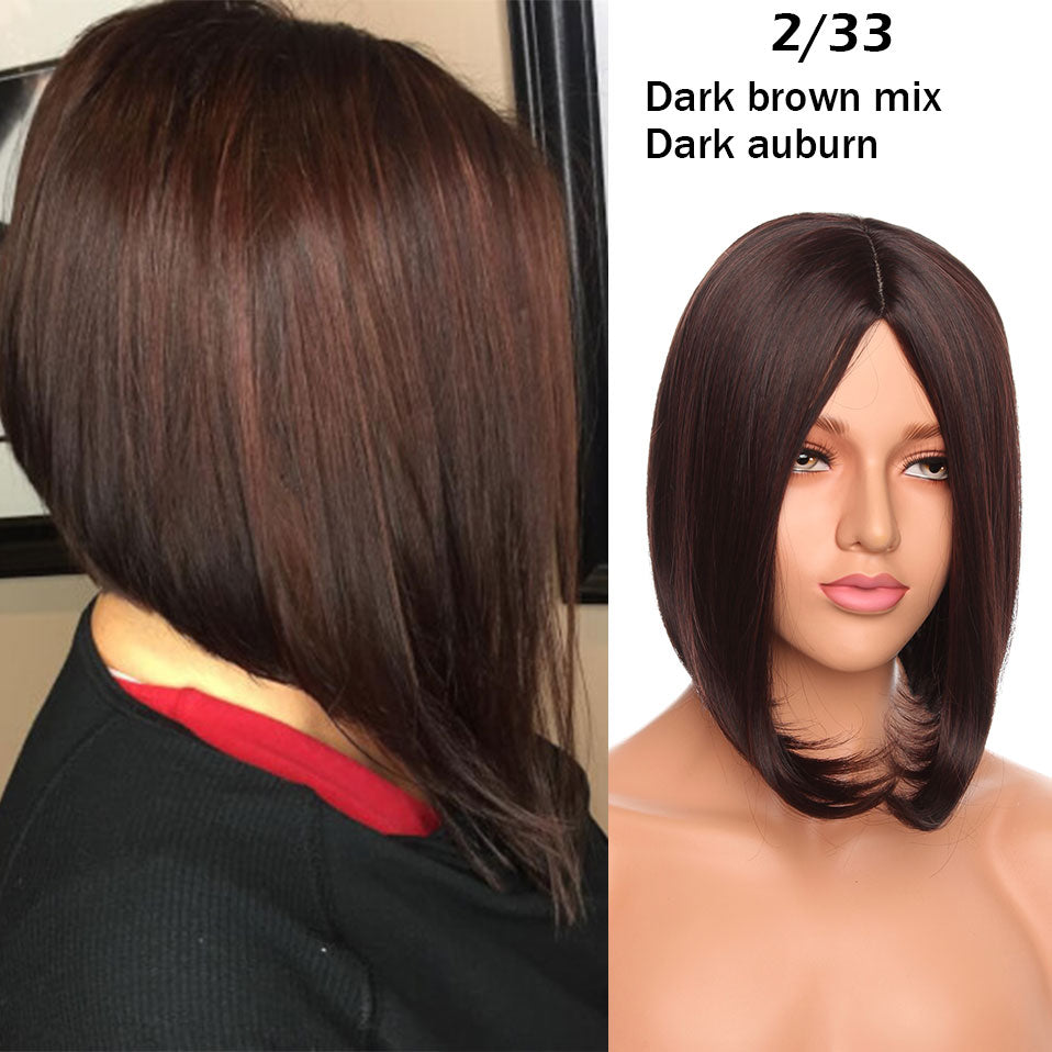 S-noilite Synthetic 12inch Straight Bob Middle Hairline Hairstyle Short Cosplay Hair 9 color Wig