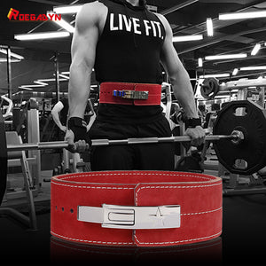 ROEGADYN Gym Body Belt Waist Trainer Dip Gym Belt For Men Waist Support Leather Weight Lifting Belt