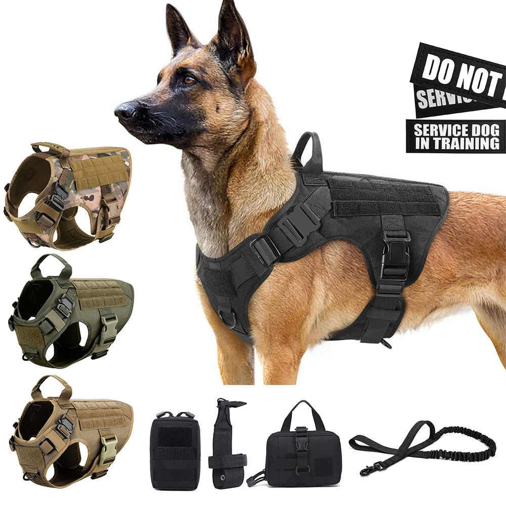 Tactical Dog Harness Pet German Shepherd K9 Malinois Training Vest Dog