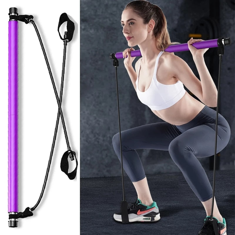 Yoga Crossfit Resistance Bands Exerciser Pull Rope Portable Gym Workout Pilates Bar Trainer Elastic Bands For Fitness Equipment