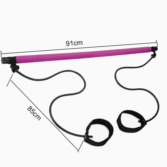 New Fitness Yoga Pilates Bar Stick Crossfit Resistance Bands Trainer Yoga Pull Rods Pull Rope Portable  Body Workout