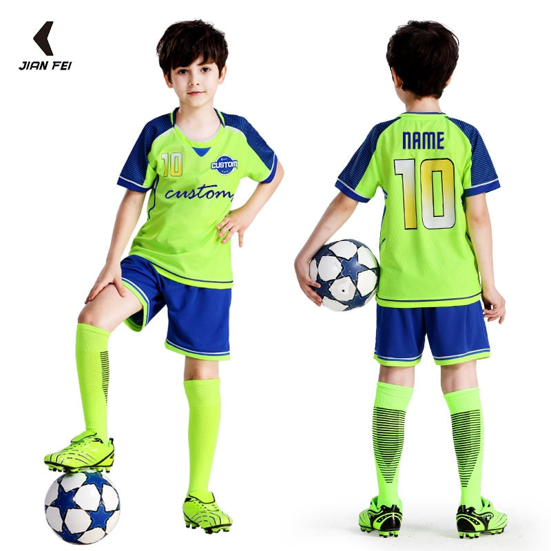 Kids Football Jersey Personalized Custom Boy Soccer Jersey Set Uniform For Children
