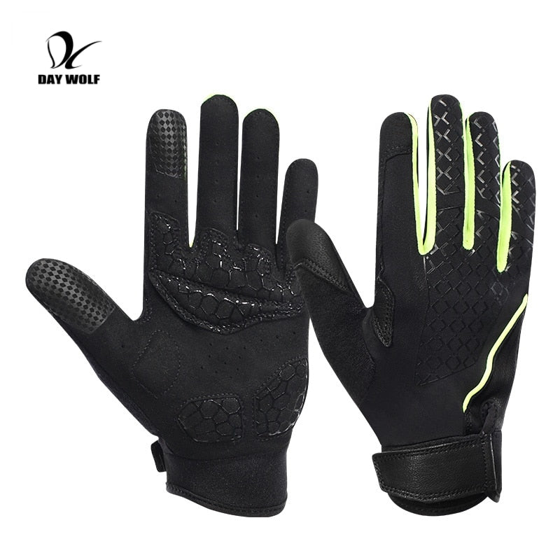 DAY WOLF MTB Cycling Gloves Men Full Finger Women Breathable Sport Fitness Workout Gloves Touch Screen Gym Grip