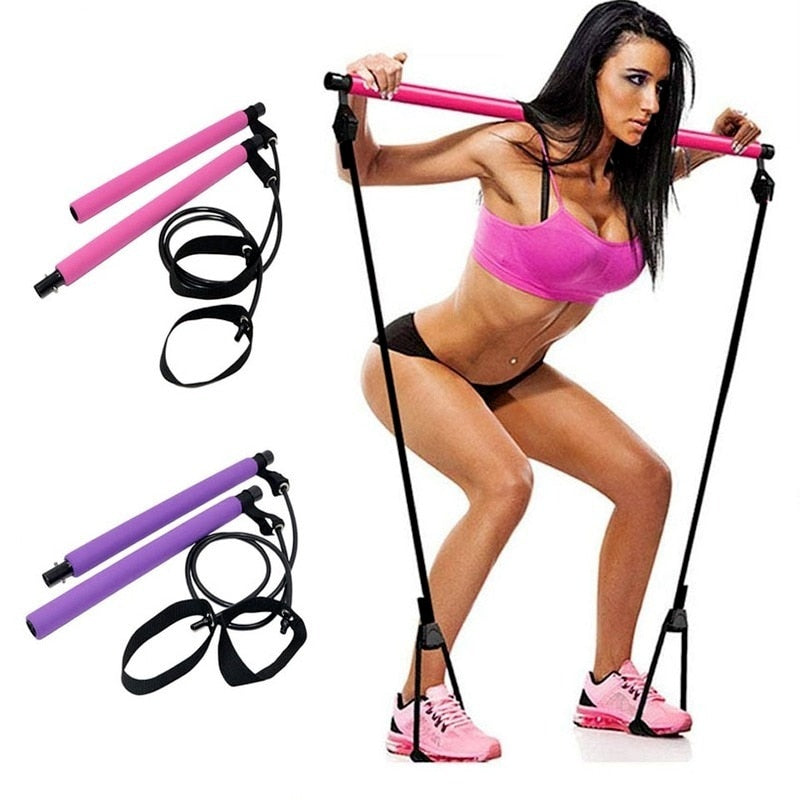 Yoga Crossfit Resistance Bands Exerciser Pull Rope Portable Gym Workout Pilates Bar Trainer Elastic Bands For Fitness Equipment
