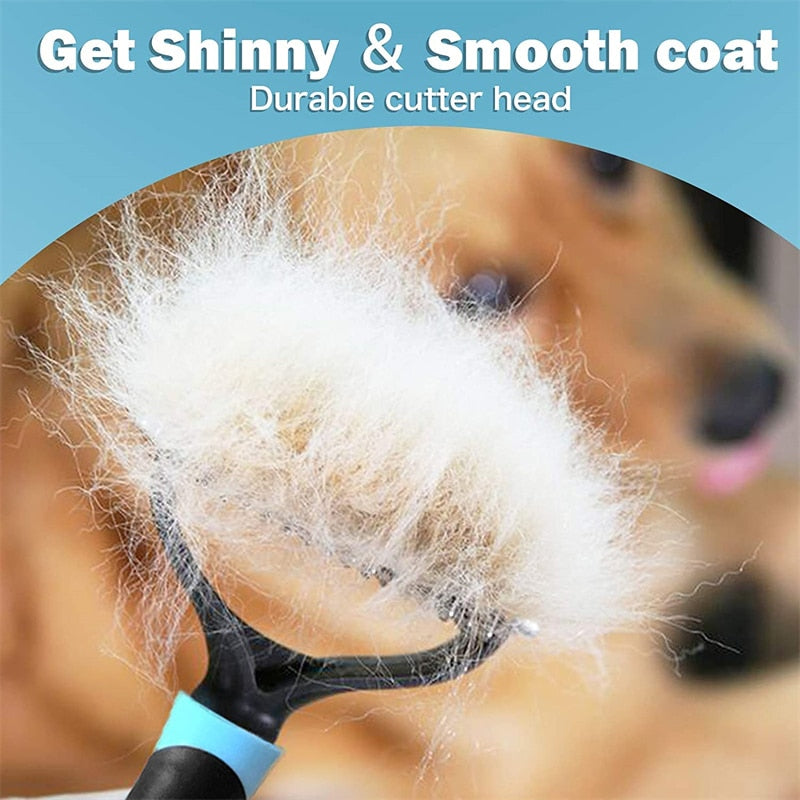 Professional Pet Deshedding Brush 2 Sided Dematting Dog Comb Cat Rake Puppy Grooming Tools Undercoat Shedding Flying Hair