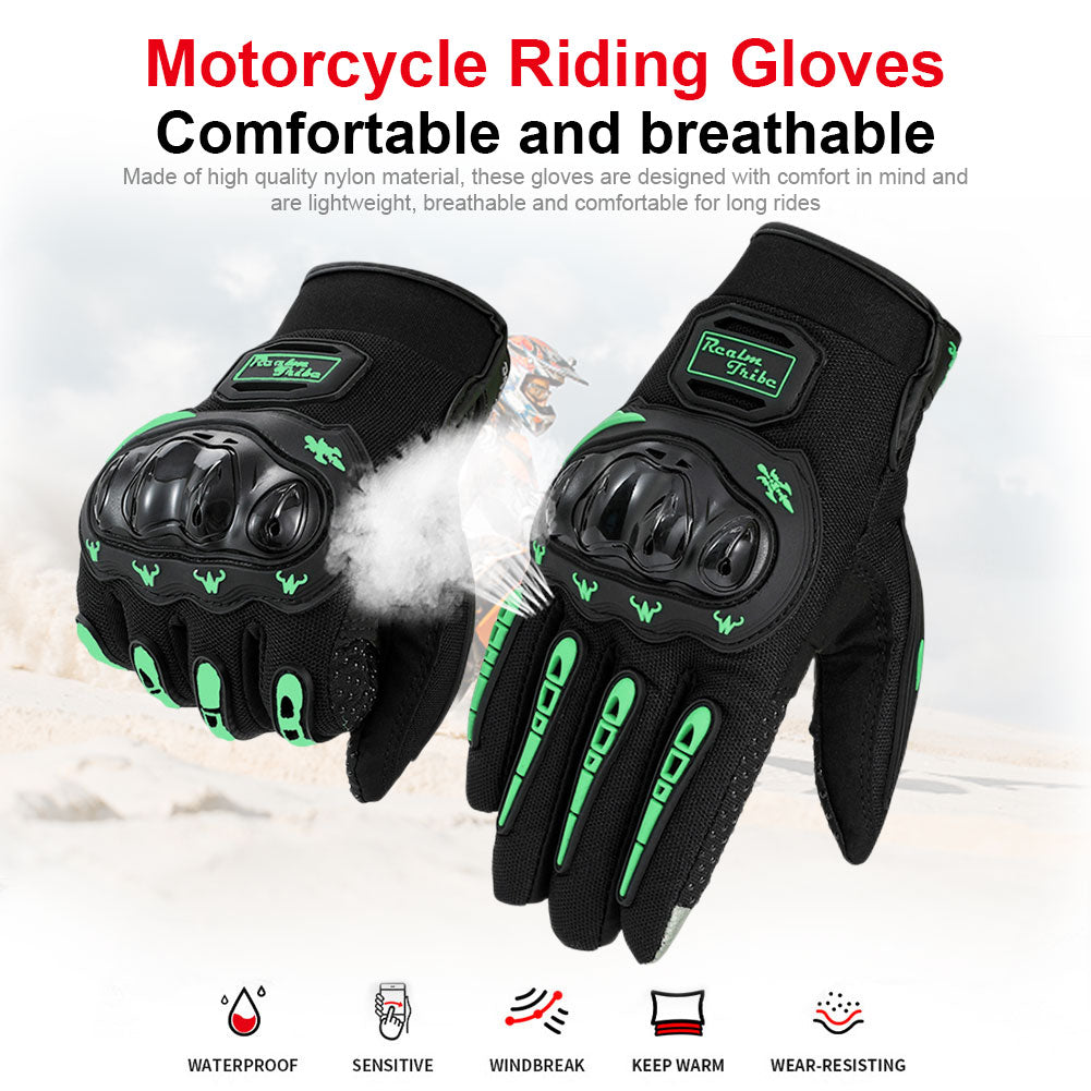 Racing Gloves Anti-slip Leather Motorcycle Gloves for Driving Motocross Cycling for BMX ATV Road Racing