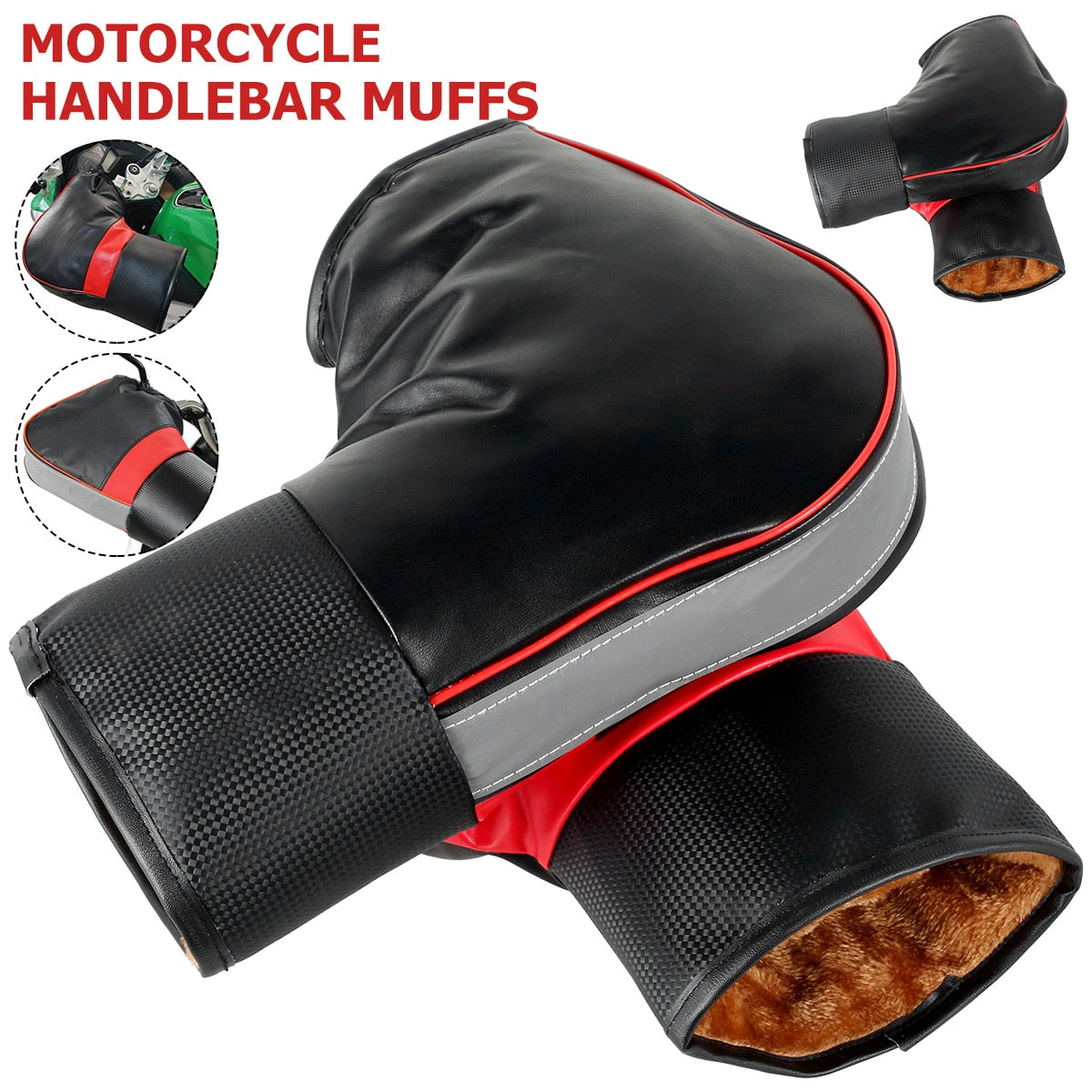 1Pair Motorcycle Handlebar Muffs Protective Motorcycle Scooter Thick Warm Grip