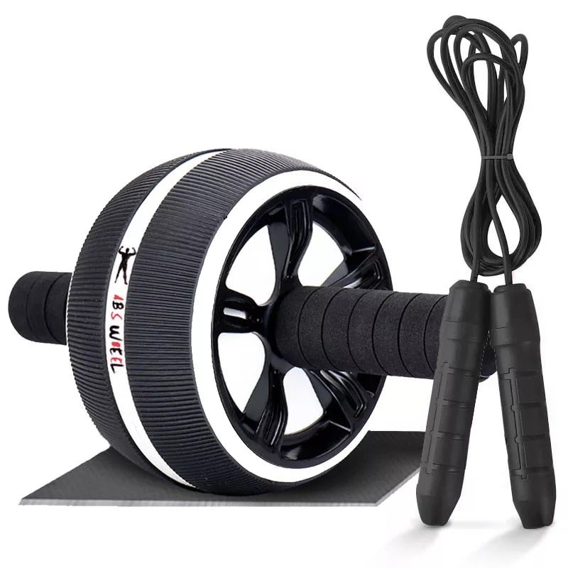 Fashion Ab Roller &amp; Jump Rope No Noise Abdominal Wheel with Mat For Arm Waist Leg Exercise Gym Fitness Equipment