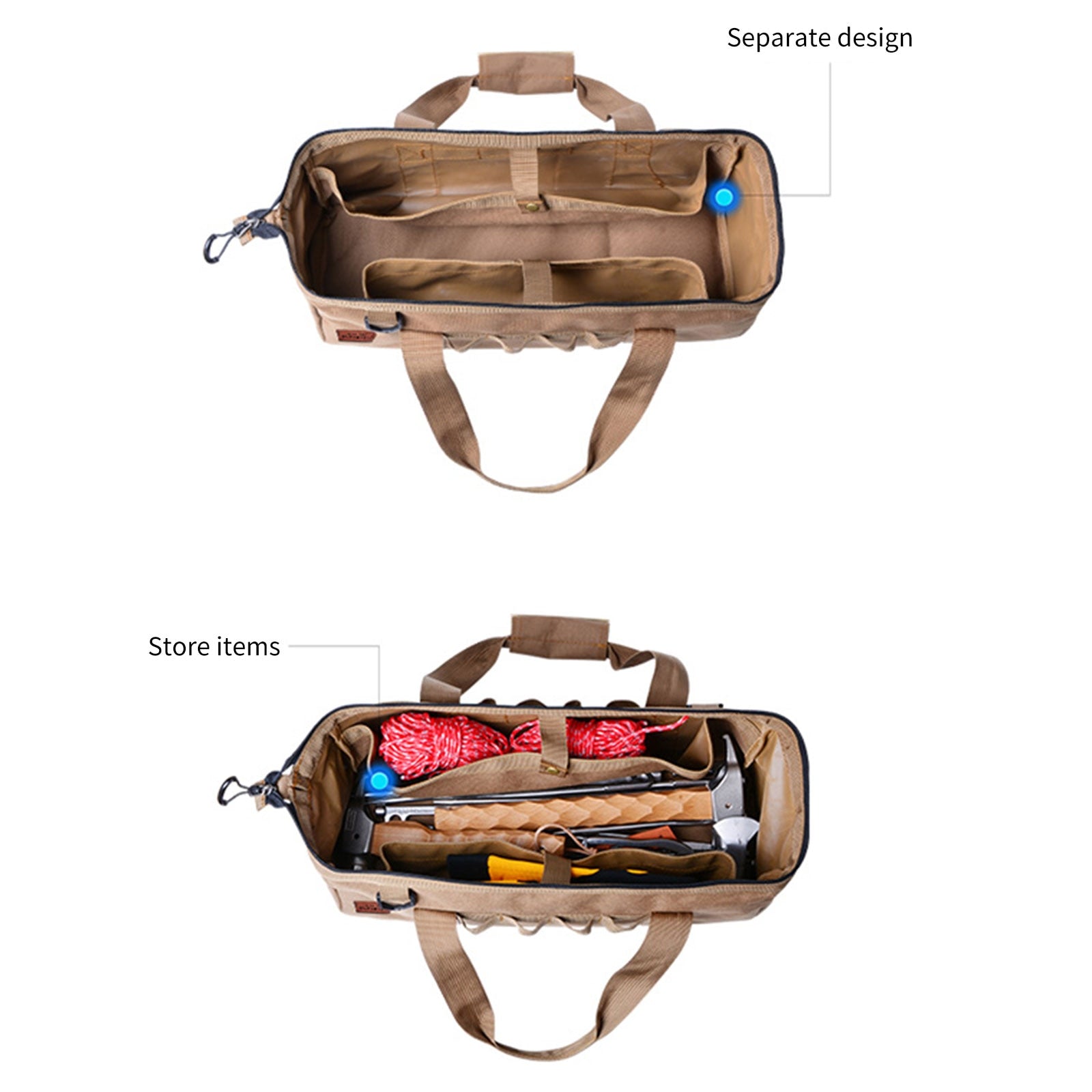 Tool Storage Bag Multi-purpose Heavy Duty Tool Pouch Large Capacity Camping Hiking Sundry Box Outdoor Tent Peg Nails Bags