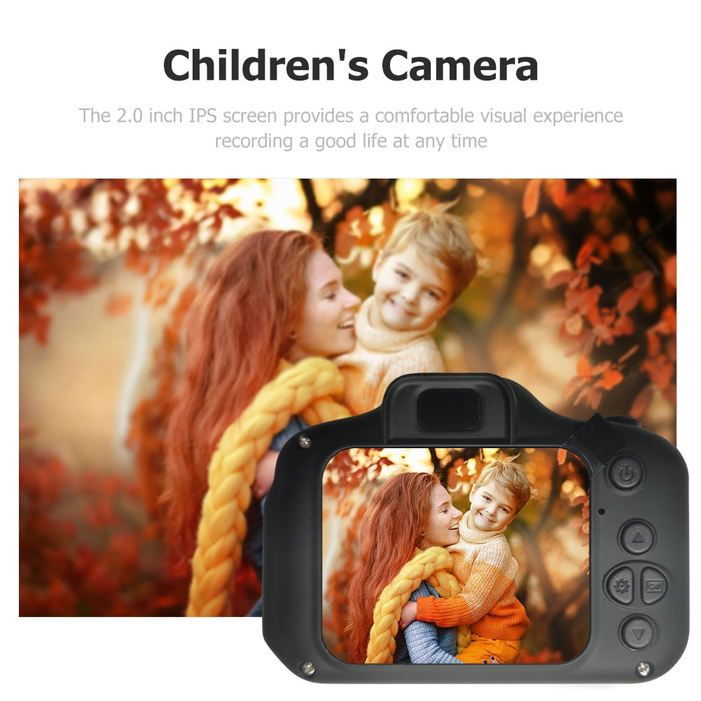 USB Children Camera 2.0inch IPS Screen Mini HD 1080P Toddler Volume Adjustment 400mAh Educational Toys Unisex for Outing