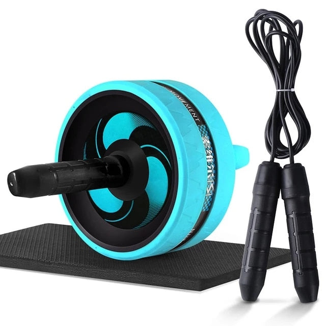 Roller&amp;Jump Rope No Noise Abdominal Wheel Ab Roller with Mat
