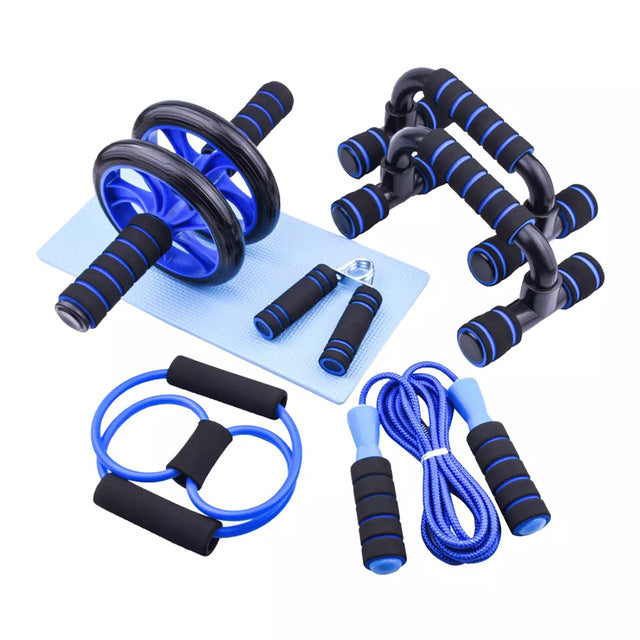 Resistance Bands Push Up Stand Bar Abdominal Wheel AB Roller Jump Rope
