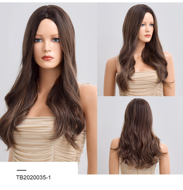 Synthetic Wig For Woman Blue Colored Ombre Long Body Water Wave Wig Cosplay